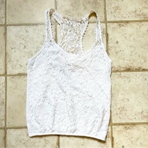 Gilly Hicks Sydney Lace White Tank Top size M Boho Summer Sleeveless
